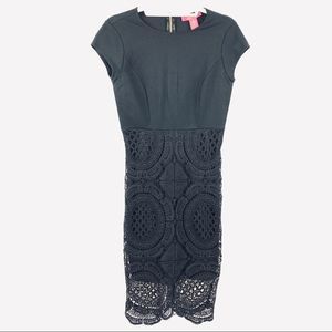Catherine Malandrino Black Lace Pencil Skirt Dress